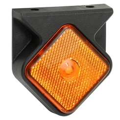 LANTERNA LATERAL AMARELA DAS CARRRETAS GUERRA COM SUPORTE CONECTOR DE 2 VIAS E LED - LANT80-AM-LED
