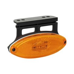 LANTERNA LATERAL AMARELA UNIVERSAL ELIPSE COM SUPORTE E CONECTOR DE 2 VIAS DE LED BIVOLT - LANT191-AM-LED