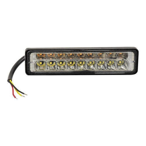 FAROL AUXILIAR MINI BARRA UNIVERSAL COM 18 LEDS E 14,50CM DE COMPRIMENTO RETANGULAR - FARO150-I