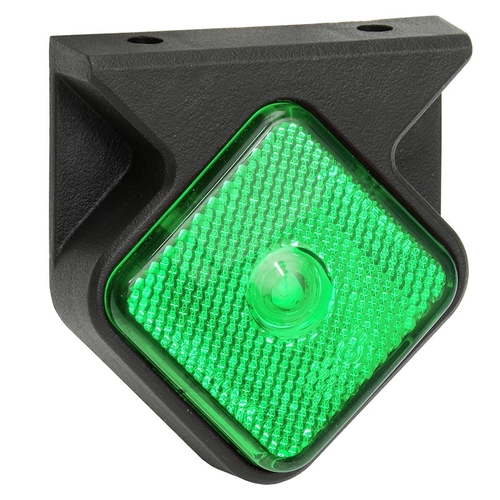 LANTERNA LATERAL VERDE DAS CARRETAS GUERRA COM SUPORTE LED PARA CONECTOR DE 2 VIAS - LANT80-VD-LED