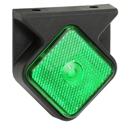 LANTERNA LATERAL VERDE DAS CARRETAS GUERRA COM SUPORTE LED E CONECTOR DE 2 VIAS - LANT80-VD-LED