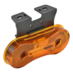 LANTERNA LATERAL AMARELA FLEXÍVEL DAS CARRETAS FACCHINI COM DOWNLIGHT DE LED 24V DE SUPORTE E CONECTOR DE 2 VIAS - LANT248-AM-LED