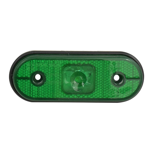 LANTERNA VERDE LATERAL OVAL DAS CARRETAS FACCHINI SEM SUPORTE DE LED 24V PARA CONECTOR FESTON 6,3 DE MODELO ORIGINAL - LANT121C-VD
