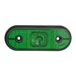 LANTERNA VERDE LATERAL OVAL DAS CARRETAS FACCHINI SEM SUPORTE DE LED 24V PARA CONECTOR FESTON 6,3 DE MODELO ORIGINAL - LANT121C-VD