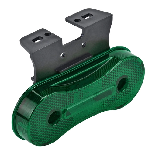 LANTERNA LATERAL VERDE FLEXÍVEL DAS CARRETAS FACCHINI SEM DOWNLIGHT DE LED 24V COM SUPORTE PARA CONECTOR DE 2 VIAS - LANT248-VD-LED