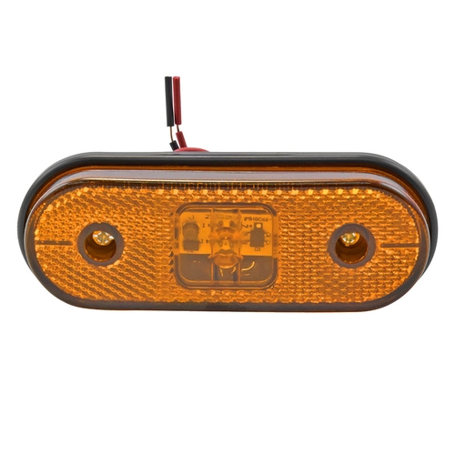 LANTERNA AMARELA LATERAL OVAL DAS CARRETAS FACCHINI SEM SUPORTE DE LED BIVOLT COM FIO DE 2 VIAS MODELO ORIGINAL - LANT121B-AM-I