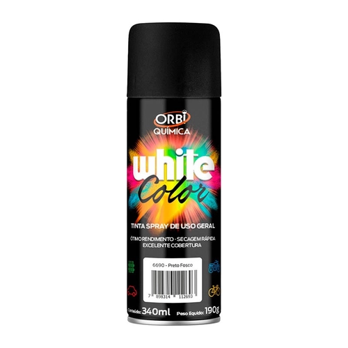 TINTA ORBISPRAY DE 340ML COM 190 GRAMAS DE COR PRETO FOSCO - TINT01