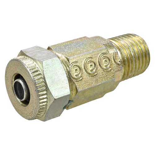 CONEXÃO RETA MACHO E INSTANTÂNEA DE METAL PARA TUBO DE 08MM E ROSCA 1/4 NPT (004 UN.) - CONE120