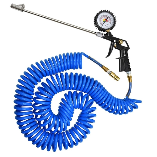 KIT DO CALIBRADOR COMPLETO DE 15 METROS COM MANÔMETRO PISTOLA HASTE DE METAL E MANGUEIRA AZUL - KITS88-AZ