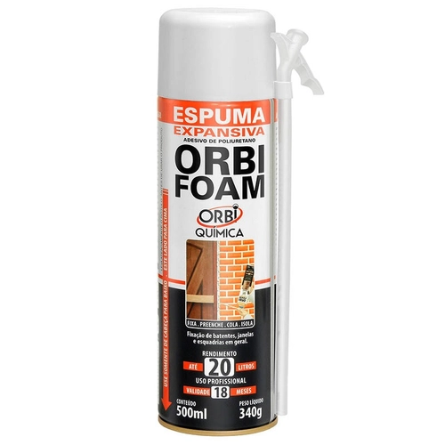 ESPUMA EXPANSIVA ADESIVO DE POLIURETANO DE 500ML COM 340 GRAMAS - ESPU01
