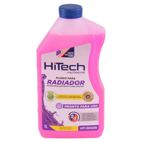 ADITIVO DO RADIADOR ECOLÓGICO ORGÂNICO DILUÍDO AUTHENTICH LONG LIFE OAT DE 1 LITRO ROSA (005 UN.) - ADIT08