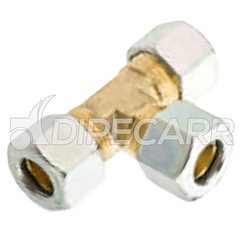 UNIÃO DE COMPRESSÃO "TE" COM ANILHA E SEM INSERT DE METAL DE 16MM - CONE107