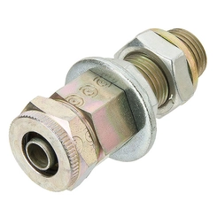 UNIÃO ANTEPARO MACHO E INSTANTÂNEA DE METAL PARA TUBO DE 10MM E ROSCA M16 - CONE28C