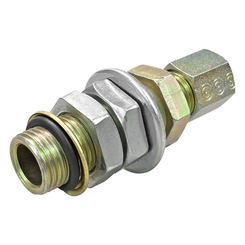 UNIÃO ANTEPARO MACHO E DE COMPRESSÃO DE METAL COM ANILHA E SEM INSERT PARA TUBO DE 08MM E ROSCA M16 - CONE82