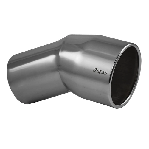 PONTEIRA CURVA CROMADA DO ESCAPAMENTO COM 4" DE 230MM COM SAÍDA REDONDA - PONT18A