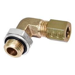 CONEXÃO COTOVELO MACHO DE COMPRESSÃO DE METAL DE 08MM X 16MM E ROSCA DE 1,5MM COM ANILHA E ANEL ORING - CONE97