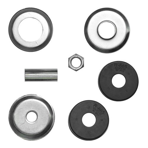 KIT DE BUCHA SUPERIOR E INFERIOR DO OLHAL DO AMORTECEDOR DO EIXO DA SUSPENSÃO TRASEIRA DO VOLVO - KITS118