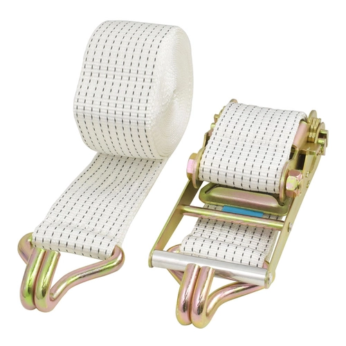 CONJUNTO DE AMARRAÇÃO DE 10 TONELADAS COM CINTA DE 8,70M X 100MM E CATRACA DE 0,50M X 100MM COM GANCHO J BRANCA - CONJ10F-BR
