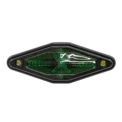 LANTERNA LATERAL VERDE DIAMANTE UNIVERSAL COM CONECTOR DE 2 VIAS E 03 LEDS - LANT277-VD-LED