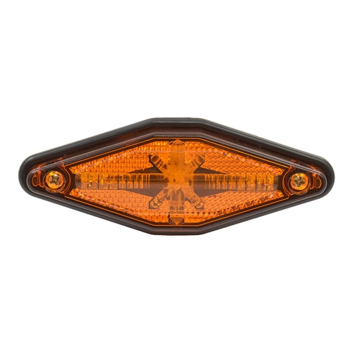 LANTERNA LATERAL AMARELA DIAMANTE UNIVERSAL DE 03 LEDS PARA CONECTOR DE 2 VIAS - LANT277-AM-LED