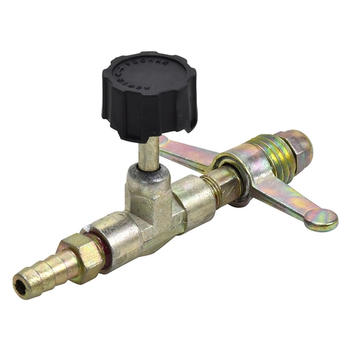 REGISTRO DE GÁS MODELO BORBOLETA PARA BOTIJÃO P13 COM CONEXÃO PARA MANGUEIRA DE 1/4" - REGI06A
