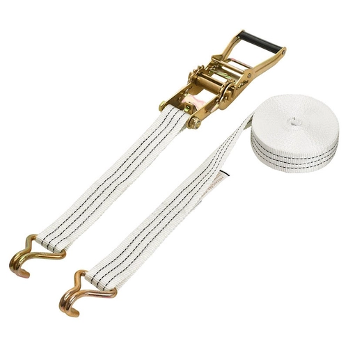 CONJUNTO DE AMARRAÇÃO DE 3 TONELADAS COM CINTA DE 10,00M X 50MM E CATRACA DE 0,50M X 50MM COM GANCHO J BRANCA - CONJ03K-BR