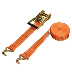 CONJUNTO DE AMARRAÇÃO DE 3 TONELADAS COM CINTA DE 10,00M X 50MM E CATRACA DE 0,50M X 50MM COM GANCHO J LARANJA - CONJ03K-LJ