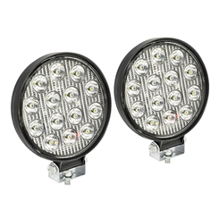 PAR DE FAROL AUXILIAR UNIVERSAL WORKLIGHT COM 14 LEDS E FIO DE 2 VIAS REDONDO - FARO52K-I