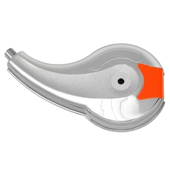 CALOTA PLÁSTICA CROMADA PARA RODOAR DO LADO ESQUERDO DE MODELO CURVO COM REFLETIVO LARANJA - RODO72-E