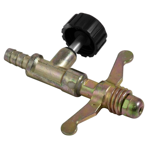 REGISTRO DE GÁS MODELO BORBOLETA PARA BOTIJÃO P13 COM CONEXÃO PARA MANGUEIRA DE 1/4" - REGI06B