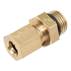 CONEXÃO RETA MACHO DE COMPRESSÃO DE METAL DE 08MM X 16MM E ROSCA 1,5MM COM ANILHA - CONE126