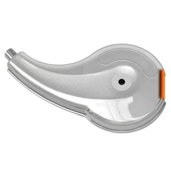 CALOTA PLÁSTICA CROMADA PARA RODOAR DO LADO ESQUERDO DE MODELO CURVO COM REFLETIVO MENOR LARANJA - RODO79-E
