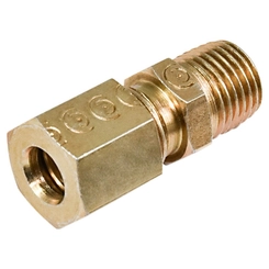 CONEXÃO RETA MACHO DE COMPRESSÃO DE METAL DE 08MM X 1/4 NPT COM ANILHA - CONE116