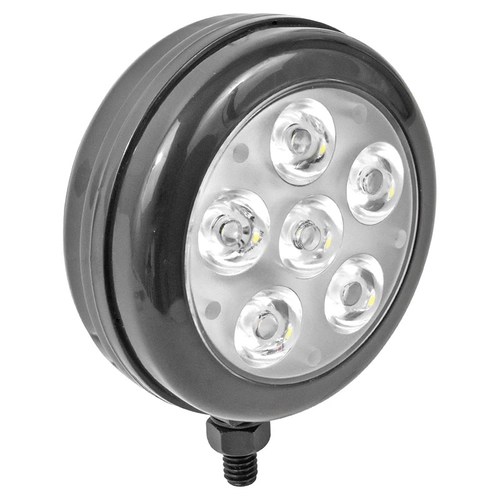 FAROL AUXILIAR 80MM UNIVERSAL COM 6 LEDS BIVOLT E FIO DE 2 VIAS REDONDO PRETO COM LUZ BRANCA - FARO95