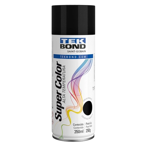 TINTA SUPERCOLOR PARA ALTA TEMPERATURA DE 350ML COM 250 GRAMAS DE COR PRETO BRILHANTE - TINT11-I