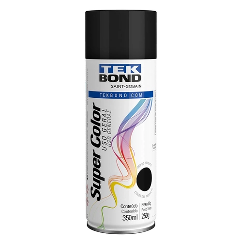 TINTA SUPER COLOR DE 350ML COM 250 GRAMAS DE COR PRETO BRILHANTE - TINT02A-I