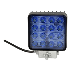 FAROL AUXILIAR WORKLIGHT UNIVERSAL COM 16 LEDS AZUL E DISSIPADOR REFORÇADO QUADRADO - FARO161-DIP